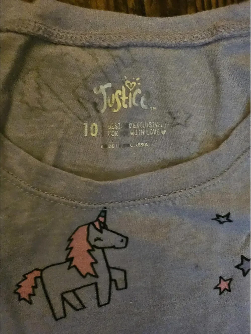 Girl's long sleeve shirt - Justice size 10 - unicorn AOP - EUC